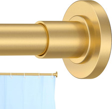 31-80 Inch Tension Shower Curtain Rod Stainless Steel Adjustable Gold