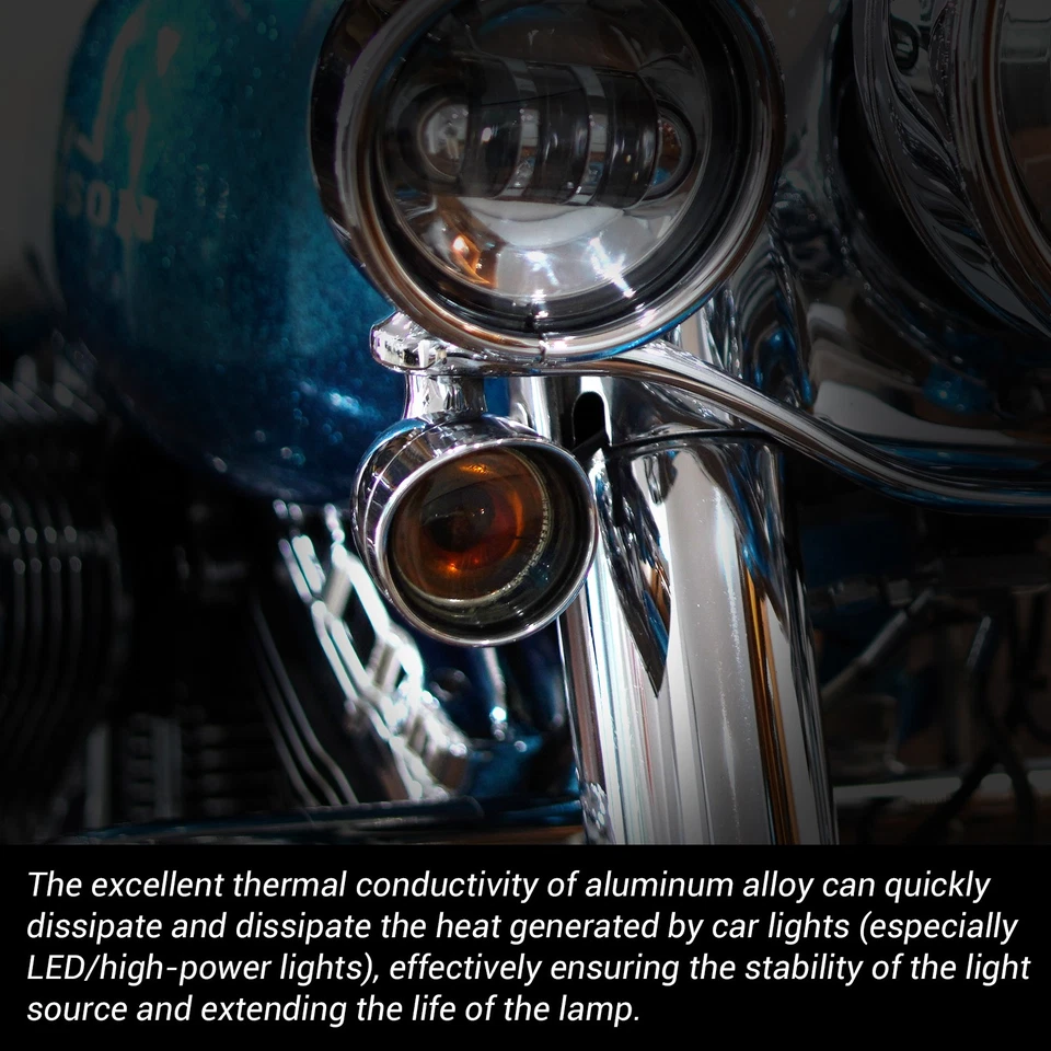 Luces de señal de giro delanteras y traseras de aluminio para motocicleta 2 piezas aptas para Softail Foto 4 de 4