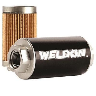 Weldon Pump LLC WEQ1010CLN Fuel Filter Inline Billet Aluminum Black Clear Anodiz