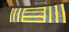 Easter Springtime Table Runner Doilie Easter Egg Yellow Patchwork 38x12 Handsewn