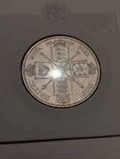 1887 Double Florin Queen Victoria Jubilee Head - 0.925 Silver Coin - Excellent