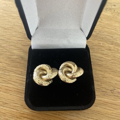 Vintage 14k Gold Love Knot Ohrringe 2,8g 5/8'' durchbrochen atemberaubend