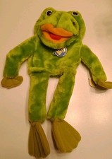 1982 Vintage DAKIN Green Flicker Frog 16" Full Body Hand Puppet New With Tags