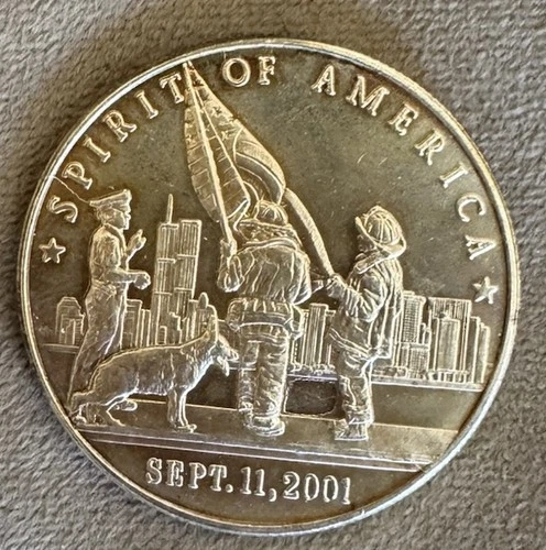 Spirit Of America September 11, 2001 1oz .999 Silver Bullion Round.