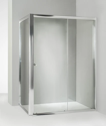Angle shower box fixed door sliding door 65x145 cm clear - Picture 1 of 5