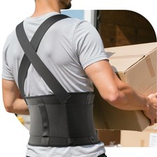 Work Back Brace for Men Women, Adjustable Lower Back Support Belt with Susp