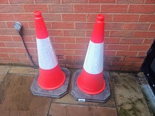 Pair of Large Traffic Cones, Weighted Base, Brand New
