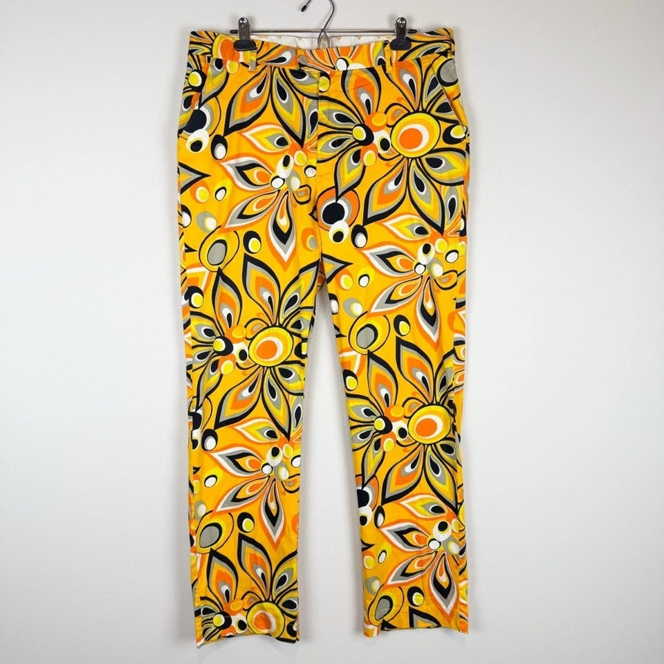 Pantalones Loudmouth Golf Heritage en Amarillo Shagadelic Retro Estampado Floral Talla 34L Foto 2 de 4