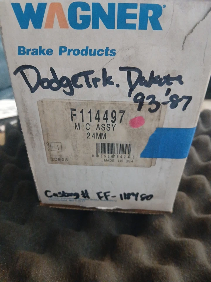 NOS Wagner Master Cylinder - F114497 - 1987-1993(1996) Dodge Dakota - Image 4 of 4
