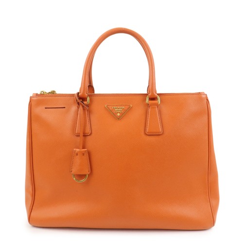 PRADA SAFFIANO LUX Galleria Hand Bag PAPAYA BN1786 Auth Used