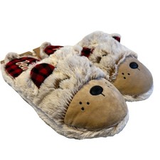 Dearfoams Men's Cozy Papa Bear Slippers Washable Fuzzy New 13-14 Slip On