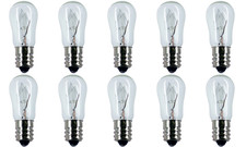 Box of 10 Bulbs 6 Watt 130 Volt Screw Base E12 Clear 6S6/130V