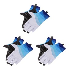 3 Pairs Sun Gloves Half Finger Mitts Anti-Slip Climbing Hiking Camping