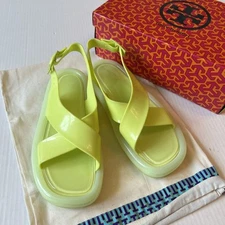 Tory Burch 8B Criss-Cross Air Bubble Jelly Sligback Sandals EUC