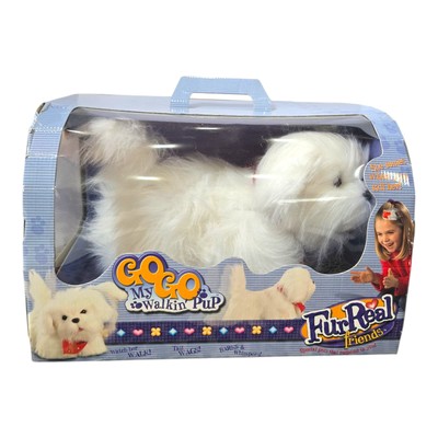 Rare 2003 FUR REAL FRIENDS GOGO MY WALKIN' PUP PUPPY Maltese Tiger Hasbro WORKS