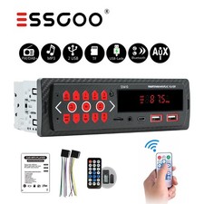 Single 1 Din Bluetooth Car Stereo Radio MP3 Player In-dash Head Unit USB/FM/AUX