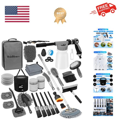 #ad Car Wash Detailing Kit with Foam Gun Car Cleaning Kit SetCar Wash Brush wit... $105.99