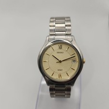 SEIKO Spirit 7N42-6110 Gold Dial Quartz Men's Watch Used Working 22