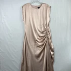 Ann Taylor Studio Collection Maxi Dress size 16 100% Silk Gown Shift Ruched New