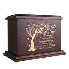 Wooden Cremation Urns for Human Ashes, Large Burial Box for Adults  Children, H