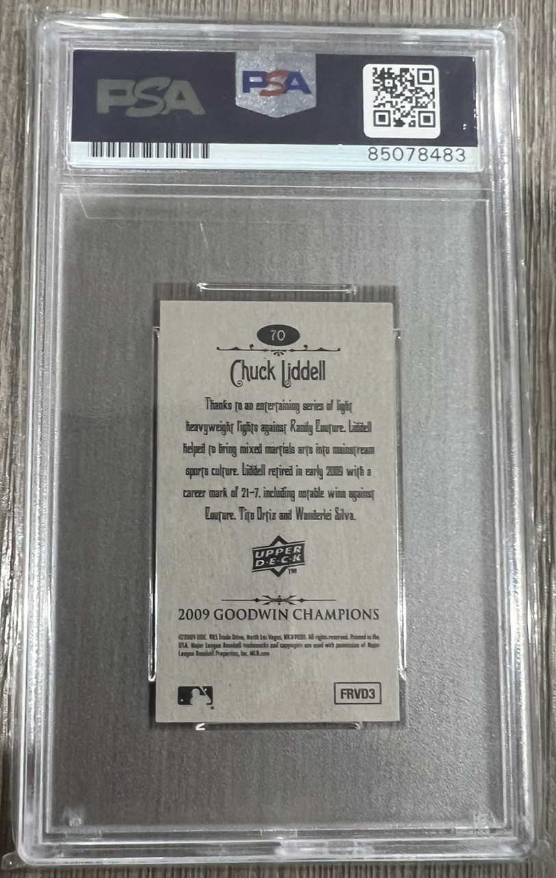 2009 Chuck Liddell Signed Goodwin RC Upper Deck UFC Rookie Card RC PSA 10 view 2