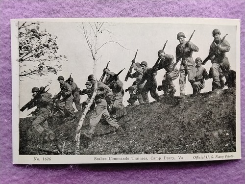 VTG. Seabee Commando Trainees, Camp Peary, VA  Post Card Offical U.S. Navy Photo