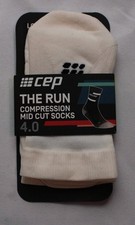 Cep Men's Targeted The Run Compression Mid Cut 4.0 Socks BM7 White Large NWT