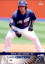 2014 Las Vegas 51s Brandt #9 Juan Centeno Arecibo Puerto Rico PR Baseball Card