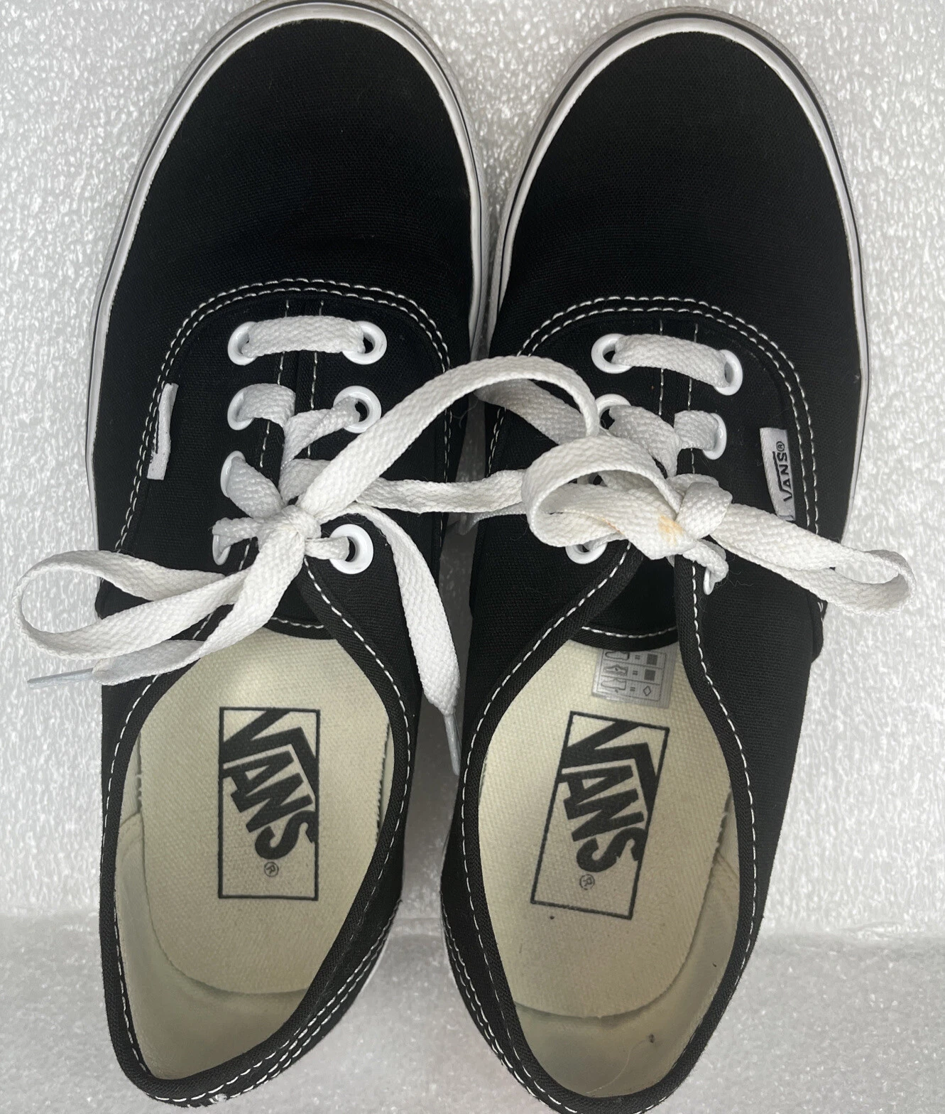 VANS Authentic Black White Low Pro Canvas Flat Sneakers Size 5 Men 6.5 Women’s