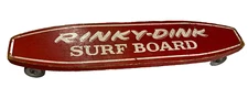 Rinky Dink Surf Board Vintage Metal Steel Wheels Skateboard Wood Wooden !