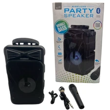 iLive Wireless Party Speaker Bluetooth with Mic Rechargeable Battery 10W (Black)