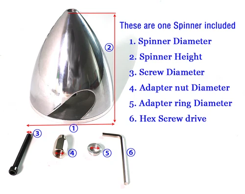1pc RC model Aluminum Alloy Spinner 2 Blade or 3 Blade w/ 1.5/2/2.5/3/3.5/4inch - Picture 3 of 23