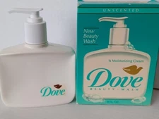 Vintage Dove Liquid Soap Beauty Wash Unscented 8 fl oz NOS Movie TV Prop USA