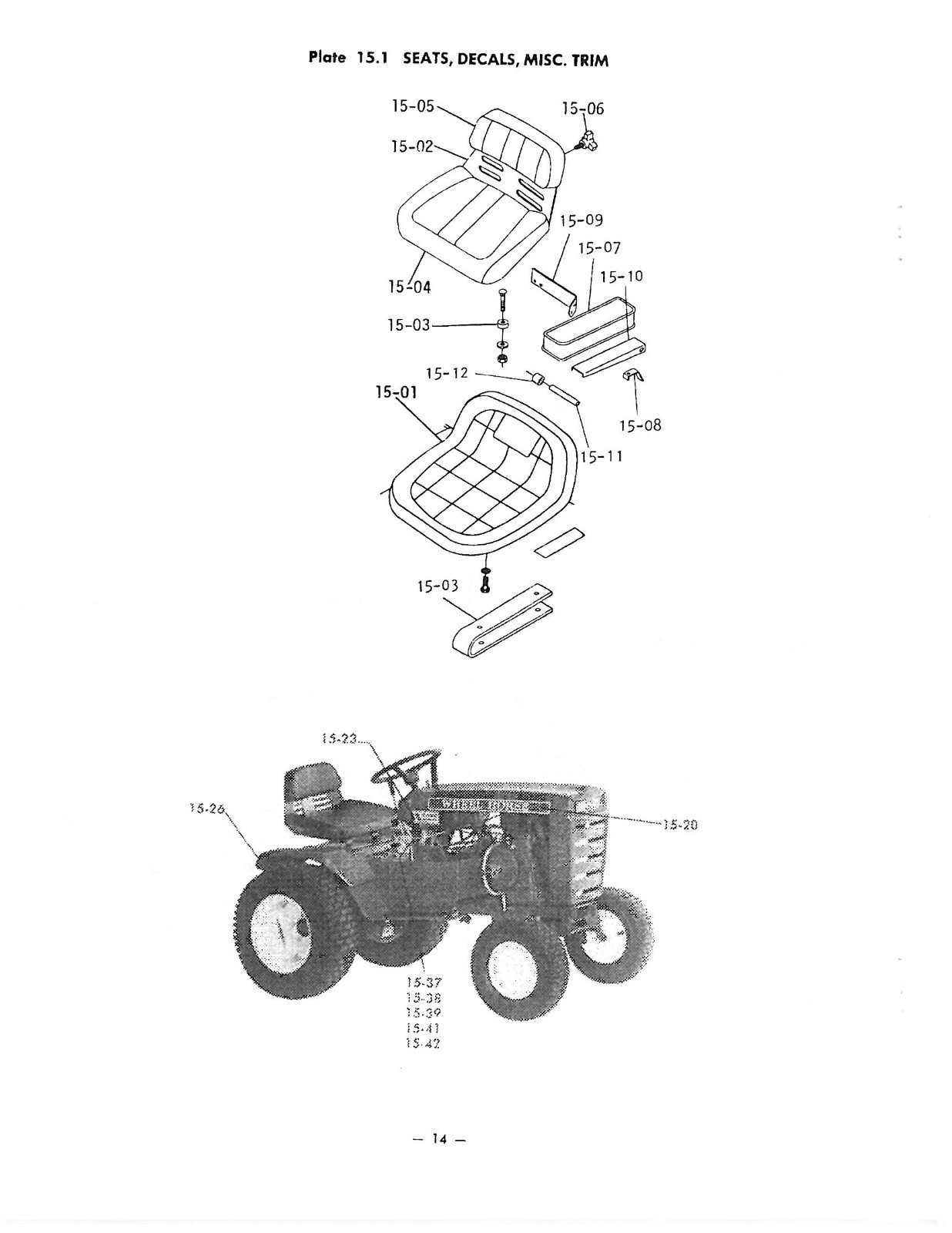 100 120 160 1974 Tractor Service Parts Manual Fits Wheel Horse B100