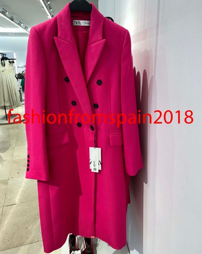 NUEVO ABRIGO MUJER ZARA A MEDIDA DOBLE PECHO FUCSIA XS-XXL eBay