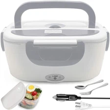 12V/110V Electric Lunch Box Food Heater Stainless Steel Container for Car Office