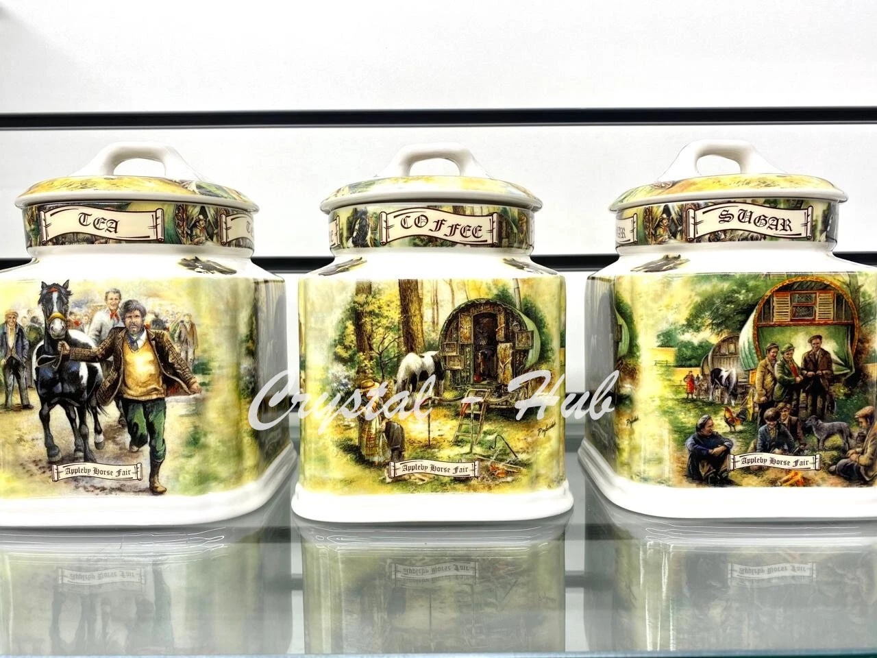 Appleby Tea Coffee Sugar Jar Gypsy Horse Fair Air Tight Canister Fine Bone China
Opens in a new wind