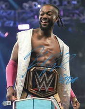 KOFI KINGSTON SIGNED AUTOGRAPH WWE 11x14 PHOTO BAS BECKETT THE NEW DAY