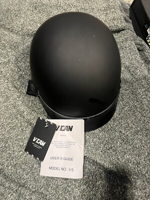 VCAN V5 Helmet Matte Black Medium DOT Approved Motorcycle NWT
