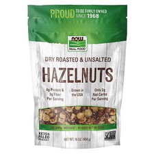 NOW FOODS Hazelnuts Dry Roasted Unsalted 16 oz