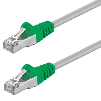 CROSSOVER Patch-Kabel 10m Cat5e SFTP 100MHz RJ45 gekreuzt doppelt geschirmt grau