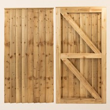 Image of Wooden Garden Side Gate Pedestrian Traditional Featheredge Rough Sawn Timber