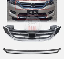 For 2013-2015 Honda Accord Front Upper Bumper Radiator Grille W/ Trim 4Door