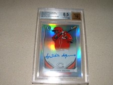 2014 BOWMAN CHR ARISTEDES AQUINO AUTO,SIGNED REFRACTOR /500 ROOKIE CARD BGS 8.5