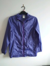 Ladies Vintage Athletic Works Purple Lightweight Rain Jacket Size M