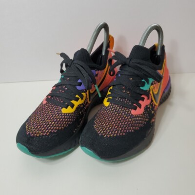 Nike Epic React Flyknit Women's Size Running Shoes Black Ember Glow 