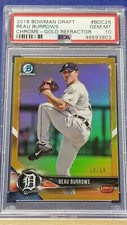 Beau Burrows - 2018 Bowman Draft Chrome Gold Refractor PSA 10  #10/50
