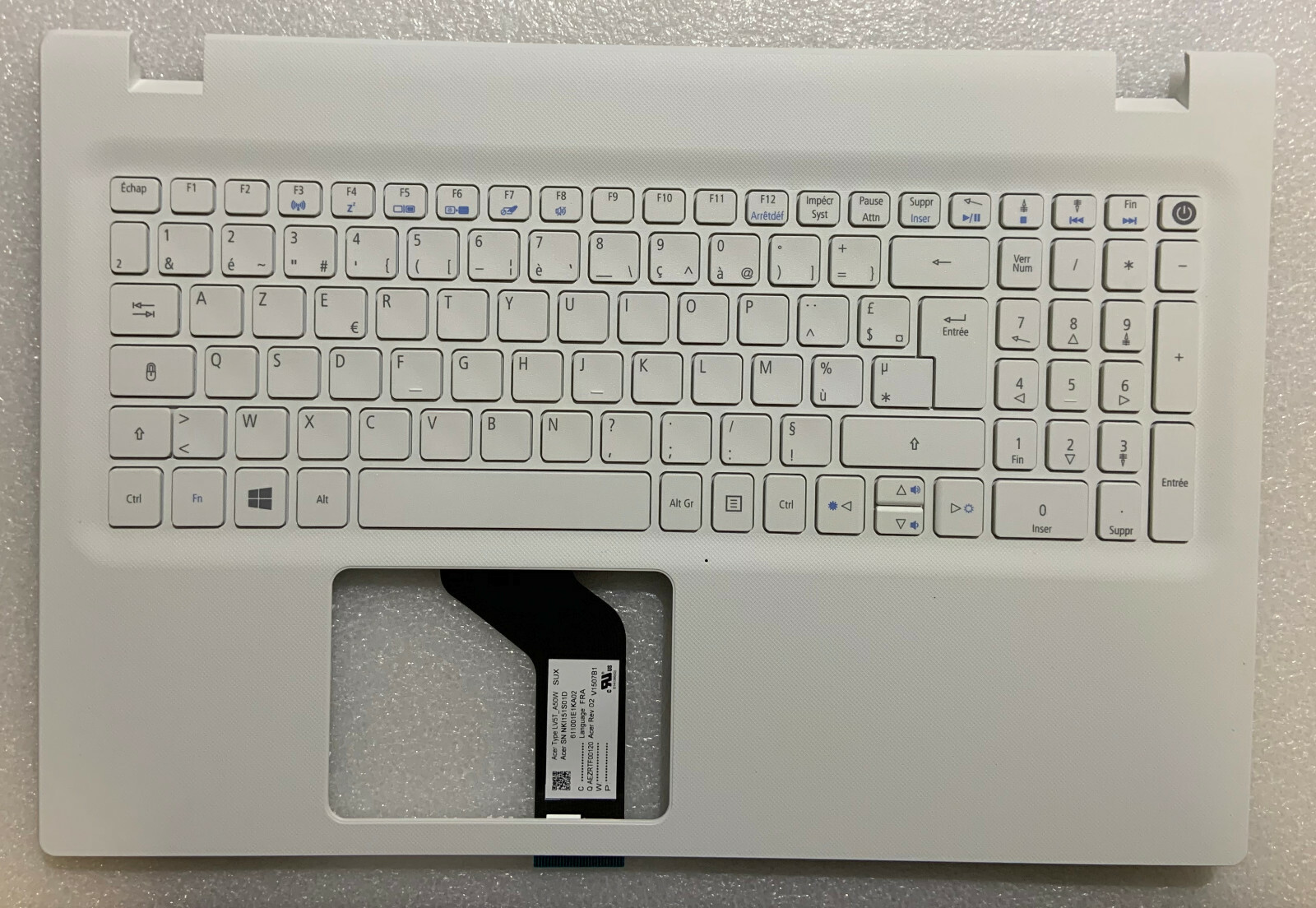 Clavier AZERTY français Acer Aspire E5-574G pièce 6B.G8CN7.009 topcase blanc