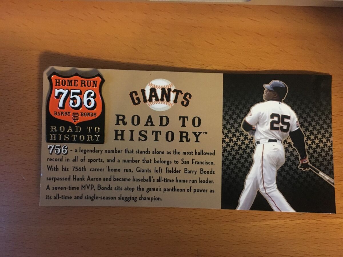 SAN FRANCISCO GIANTS BARRY BONDS 756 HOME RUN ROAD TO SAN FRANCISCO GIANTS BARRY BONDS 756 HOME RUN ROAD TO