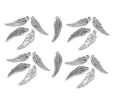 Small/Tiny Angel Wings Charms - 95 Pack Silver Tone DIY Jewelry Making
